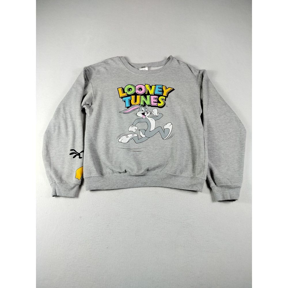 Looney Tunes Sweater Junior Sweatshirt Medium 7-9 Bugs Bunny  Daffy Duck Tweety‎